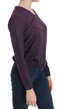 Purple V-neck Long Sleeve Pullover Top BYBLOS