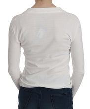 White V-neck Long Sleeve Cropped Cardigan Tops Sweater BYBLOS