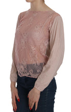 Pink Lace See Through Long Sleeve Blouse PINK MEMORIES