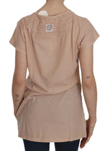 Pink Cream Lace Short Sleeve Shirt Top Cotton Blouse PINK MEMORIES