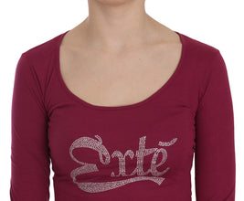 Crystal Embellished Long Sleeve Casual Top Exte