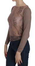 Brown Lace See Through Long Sleeve Top PINK MEMORIES