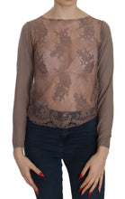 Brown Lace See Through Long Sleeve Top PINK MEMORIES