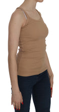 Beige Sleeveless Spaghetti Strap Tank Blouse PINK MEMORIES