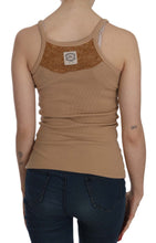 Beige Sleeveless Spaghetti Strap Tank Blouse PINK MEMORIES