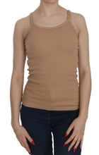 Beige Sleeveless Spaghetti Strap Tank Blouse PINK MEMORIES