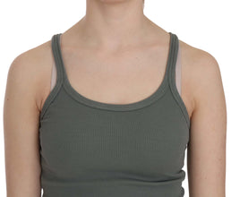 Green Sleeveless Spaghetti Tank T-Shirt Blouse PINK MEMORIES