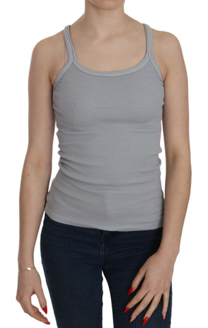 Light Grey Sleeveless Spaghetti Strap Blouse PINK MEMORIES