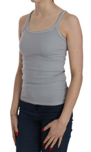Light Grey Sleeveless Spaghetti Strap Blouse PINK MEMORIES