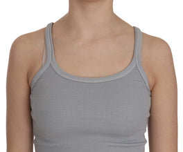 Light Grey Sleeveless Spaghetti Strap Blouse PINK MEMORIES