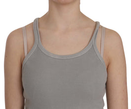 Grey Sleeveless Spaghetti Strap Shirt PINK MEMORIES