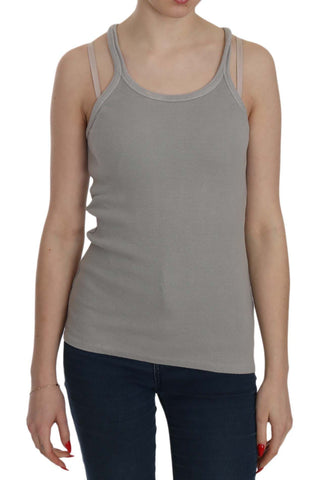Grey Sleeveless Spaghetti Strap Shirt PINK MEMORIES