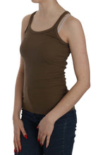 Brown Sleeveless Spaghetti Strap Blouse Top PINK MEMORIES