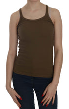 Brown Sleeveless Spaghetti Strap Blouse Top PINK MEMORIES