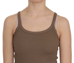 Brown Sleeveless Spaghetti Strap Top PINK MEMORIES