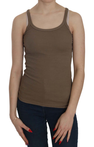 Brown Sleeveless Spaghetti Strap Top PINK MEMORIES