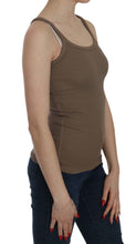 Brown Sleeveless Spaghetti Strap Top PINK MEMORIES