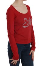 Red Crystal Embellished Long Sleeve Blouse Exte