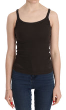 Dark Brown Sleeveless Spaghetti Strap Blouse PINK MEMORIES