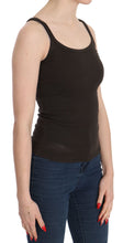 Dark Brown Sleeveless Spaghetti Strap Blouse PINK MEMORIES