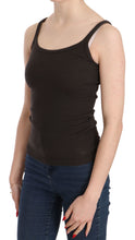 Dark Brown Sleeveless Spaghetti Strap Blouse PINK MEMORIES