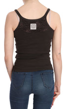 Dark Brown Sleeveless Spaghetti Strap Blouse PINK MEMORIES