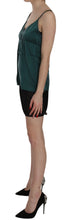Silk Green Spaghetti Strap Shift Mini Dress PINK MEMORIES