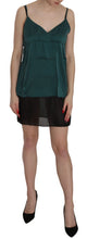 Silk Green Spaghetti Strap Shift Mini Dress PINK MEMORIES