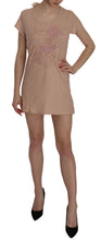 Pink Lace Short Sleeve Shift Mini Dress PINK MEMORIES