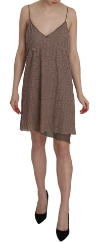 Cotton Green Spaghetti Strap A-line Mini Dress PINK MEMORIES