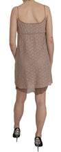 Beige Spaghetti Strap A-line Mini Cotton Dress PINK MEMORIES