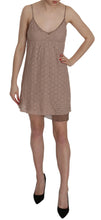 Beige Spaghetti Strap A-line Mini Cotton Dress PINK MEMORIES
