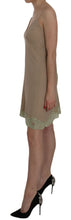 Beige Lace Spaghetti Strap Mini Cotton Dress PINK MEMORIES