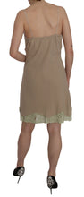 Beige Lace Spaghetti Strap Mini Cotton Dress PINK MEMORIES