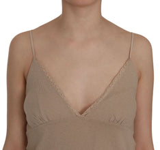 Beige Lace Spaghetti Strap Mini Cotton Dress PINK MEMORIES