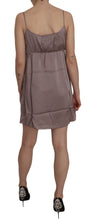 Purple Spaghetti A-line Mini Silk Dress PINK MEMORIES