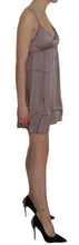 Purple Spaghetti A-line Mini Silk Dress PINK MEMORIES
