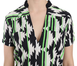 Multi Color Plunging Top Blouse Costume National
