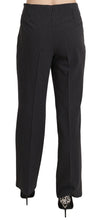 Black Striped Cotton Sretch Dress Trousers Pants BENCIVENGA