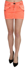 Orange Cotton Stretch Casual Mini Skirt PLEIN SUD