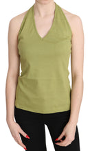 Green Halter Cotton Sleeveless Casual Tank Top Blouse GF Ferre
