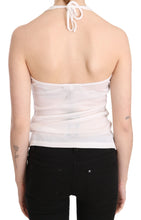 White Halter Cotton Sleeveless Casual Tank Top Blouse GF Ferre