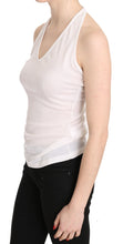 White Halter Cotton Sleeveless Casual Tank Top Blouse GF Ferre
