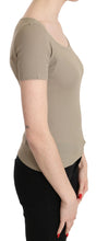 Gray 100% Nylon Short Sleeve Casual Tank Top Blouse GF Ferre