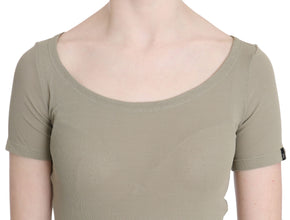 Gray 100% Nylon Short Sleeve Casual Tank Top Blouse GF Ferre