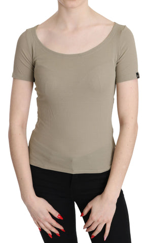 Gray 100% Nylon Short Sleeve Casual Tank Top Blouse GF Ferre