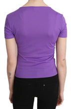 Purple 100% Polyester Short Sleeve Top  Blouse GF Ferre