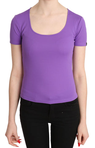 Purple 100% Polyester Short Sleeve Top  Blouse GF Ferre