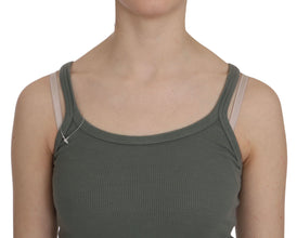 Green Spaghetti Strap Slim Fit Casual Tank Top Blouse PINK MEMORIES