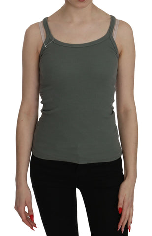 Green Spaghetti Strap Slim Fit Casual Tank Top Blouse PINK MEMORIES